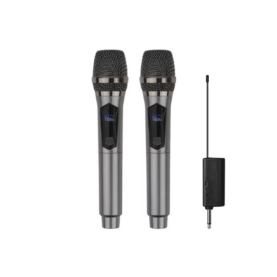 Set 2 microfoane, Wireless, AT PERFORMANCE®, Pentru Karaoke, Negru